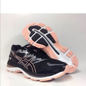 ASICS GEL NIMBUS 20 Running Shoe, 9, Black/Pink